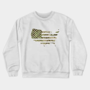 USA Flag - Multicam Camo Crewneck Sweatshirt